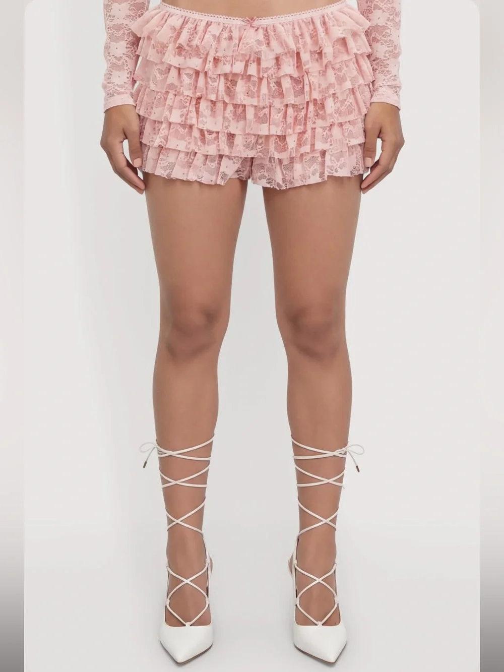Lace Ruffle Shorts - Picture 3 of 6